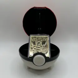 Pokemon 1999 Burger King 23K Gold Plated Card Mewtwo With Pokeball Case And COA - Image 1