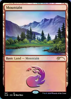 MTG Mountain (107) - Foil - Happy Little Gathering, NM-Mint, English Secret Lair - Image 1