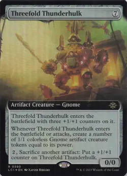 Threefold Thunderhulk (Extended Art) Lost Caverns Ixalan Foil Rare #390 NM MTG - Image 1