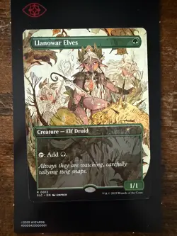 Llanowar Elves ?? Borderless NonFOIL ?? MTG (0012) NM Encyclopedia Secret Lair - Image 1