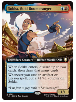 Sokka, Bold Boomeranger - Extended Art Avatar MTG - Image 1