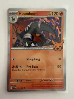 Houndoom 34/198 Trick Or Trade BOOster Stamped Holo Pokemon Trading TCG 2023 NM - Image 1