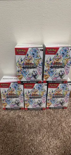 🚨Lot of 5🚨 Pokemon Scarlet & Violet Prismatic Evolutions Booster Bundle TCG - Image 1