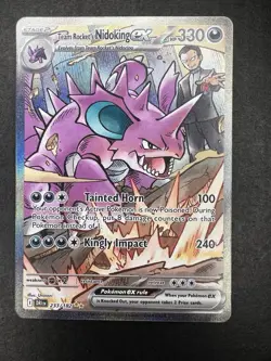 Team Rocket's Nidoking ex 233/182 Sv10: Destined Rivals SIR Holo Pokemon TCG NM - Image 1