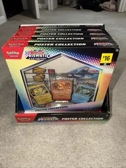 Pokemon Prismatic Evolutions Poster Collection Box 5 Boxes, 15 Booster Packs - Image 1