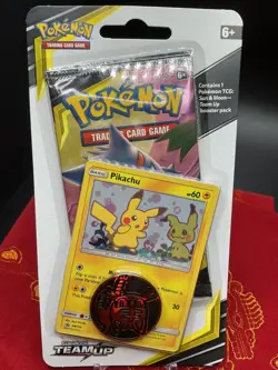 2x Team Up Checklane Blister Packs Pokemon Pikachu SM162 & Mimikyu SM163 Sealed - Image 3