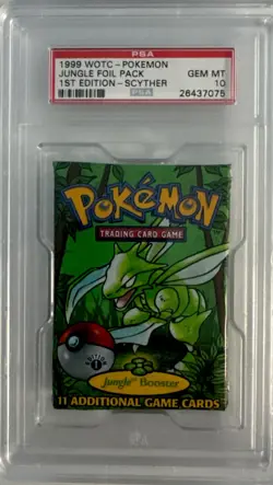 Pokemon WOTC Jungle Foil Pack 1st Edition Scyther PSA 10 - Image 2