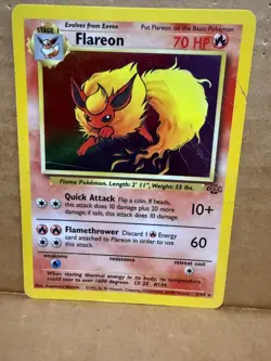 Pokemon TCG Flareon Jungle 3/64 Holo Unlimited Holo Rare - Image 1