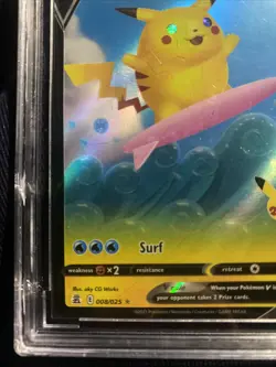 2021 Pokemon Celebrations Surfing Pikachu V #008 PSA 10 - Image 2