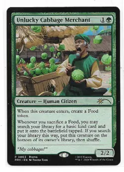 MTG magic cards 1x Unlucky Cabbage Merchant promo 0003 Avatar TLA Unique & Misc - Image 1