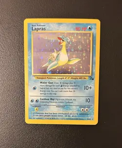 Pokemon TCG Lapras Fossil Holo Unlimited Rare Card 10/62 Vintage - Image 2
