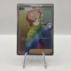 Pokemon Card Bede 207/202 Sword & Shield Secret Rainbow Rare MINT - Image 1