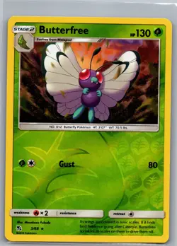 Butterfree 3/68 Reverse Holo Hidden Fates - Pokemon Card - NM - Image 1