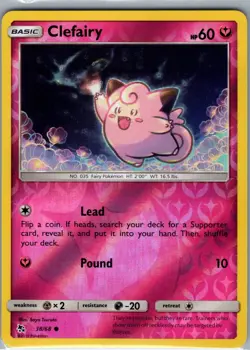 Clefairy 38/68 Reverse Holo Hidden Fates - Pokemon Card - NM - Image 1