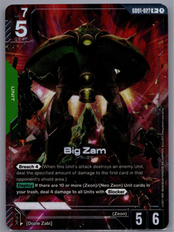 Big Zam GD01-027 R+ Alternate Art English - Gundam Card Game - Image 1