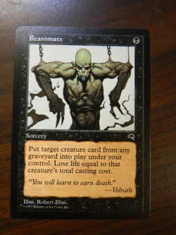 MTG Tempest Black Uncommon Reanimate UNPLAYED Near Mint - Image 1