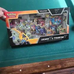 Pokemon TCG Lucario V & Tyranitar V Heavy Hitters Premium Collection Sealed - Image 1