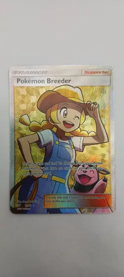 Pokemon Breeder 73/73 Shining Legends Ultra Rare Full Art Holo Near Mint - Image 1
