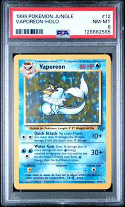 1999 POKEMON JUNGLE #12 VAPOREON-HOLO PSA 8 - Image 1