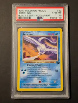 2000 POKEMON PROMO BLACK STAR TOSHINAO AOKI ERR #22 ARTICUNO PSA 10 - Image 1