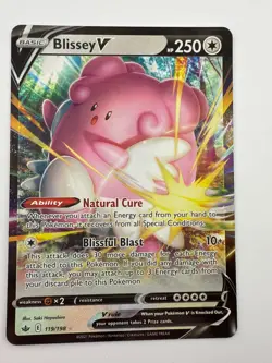 Pokemon TCG Blissey V 119/198 Chilling Reign Holo Rare NM - Image 1
