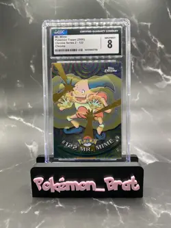 2000 TOPPS CHROME POKEMON SERIES 2 CHROME MR. MIME #122 CGC 8 NM/MINT - Image 1