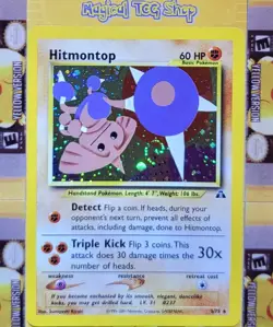 Pokemon Hitmontop Neo Discovery Holo Rare 3/75 Holo Swirl - Image 1