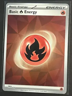 Basic Fire Energy SVE 010 Pokemon Prismatic Evolutions Reverse Holo NM - Image 1