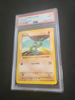 Pokemon PSA 9 Base Set Shadowless Machop 53/102 - Image 1