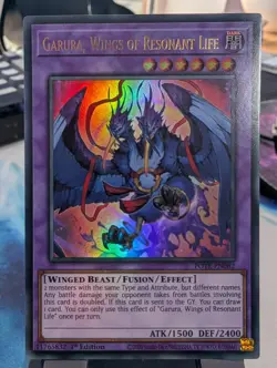 YuGiOh! Garura, Wings of Resonant Life POTE-EN082 Ultra Rare 1st Ed - Image 1
