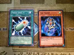 YUGIOH TCG THE TRICKY LCYW COMMON + TRICKY SPELL 4 TDGS UNLIMITED EDITION - Image 1