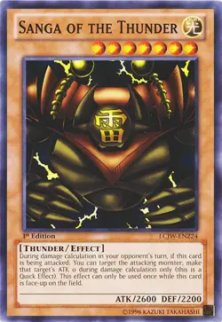 Yugioh! LP Sanga of the Thunder - LCJW-EN224 - Common - 1st Edition Lightly Play - Image 1