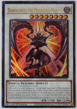 Yu-Gi-Oh! - Diabolantis the Menacing Mantis - MP24-EN180 - 1st E. - Ultra - NM/M - Image 1