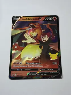 Lance's Charizard V SWSH133 Celebrations Black Star Promo Pokemon Card TCG MP - Image 1