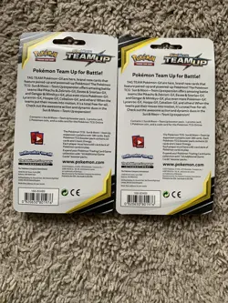 2x Sealed TEAM UP Blister Packs (Pikachu SM162 + Mimikyu SM163) Pokemon Cards - Image 2