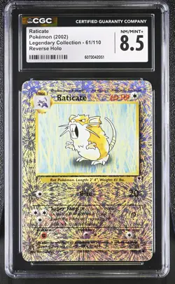 CGC 8.5 Raticate 2002 Legendary Collection 61/110 Reverse Holo Pokemon Card - Image 1
