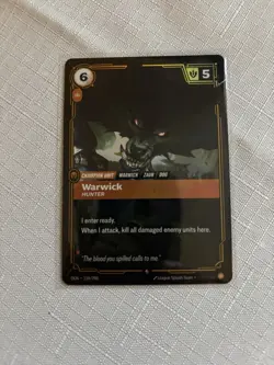 2025 League of Legends Riftbound TCG Warwick Rare Card 159/298 - Image 1