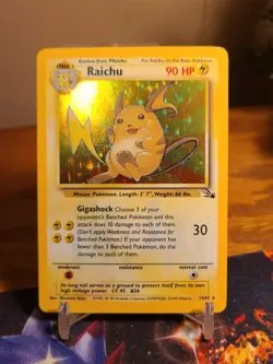 Pokemon TCG Raichu Fossil Holo Card 14/62 Unlimited Rare MP Condition - Image 1
