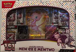 Pokemon Mew Ex & Mewtwo Box Set Scarlet & Violet 151 Giant Card Brazilian Sealed - Image 1