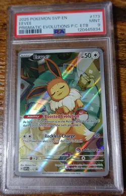 Eevee 173 PSA 9 Pokemon Center Promo Black Star ETB Pokemon Card Graded - Image 1