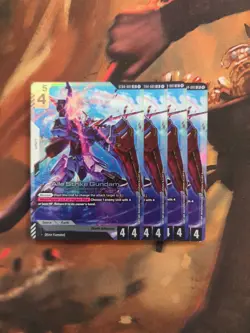 Gundam Card Game, Aile Strike Gundam,NM, Holo foil ST04-001 - Image 1