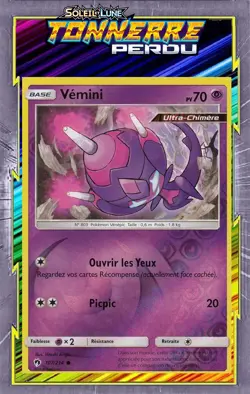 Vemini Reverse - SL08:Tonnerre Perdu - 107/214 - Carte Pokemon Francaise - Image 1