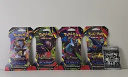 Pokemon TCG Mega Evolution Phantasmal Flames 4x Sleeved Booster Pack Art Set New - Image 1