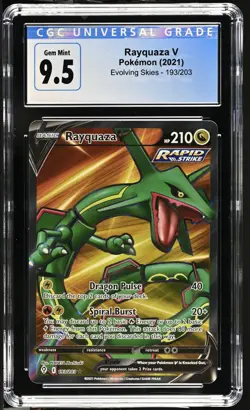 2021 Pokemon Sword & Shield Evolving Skies Full Art Rayquaza #193/203 V CGC 10 - Image 1