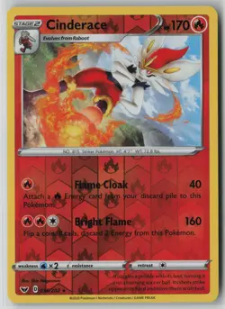 Cinderace 036/202 Pokemon TCG Sword & Shield Reverse Holo Card (Near Mint) NM 1 - Image 1