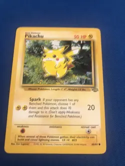 Pokemon Pikachu 60/64 Jungle Set Common Card 1999 Lightly PLayed Unlimited Basic - Image 1