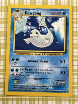 Dewgong 025/102 Base Set Regular Uncommon Unlimited Singles Pokemon Card - Image 1