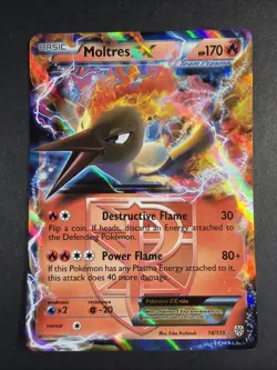 Moltres EX - 14/135 - Pokemon Plasma Storm Black & White Ultra Rare Card LP - Image 1