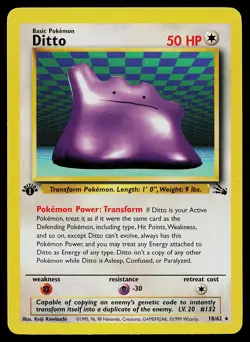 Pokemon Card - Ditto Fossil 18/62 Rare 1st Edition - Image 1