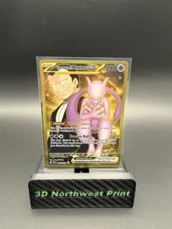Destined Rivals Gold Team Rockets Mewtwo EX Hyper Rare Card 240/182 - Image 1